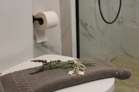 Lavender on a folded towel